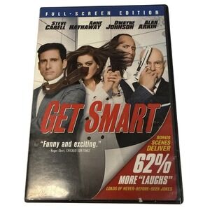 Get Smart (DVD, 2008) Full Screen Steve Carell, Anne Hathaway, Dwayne Johnson